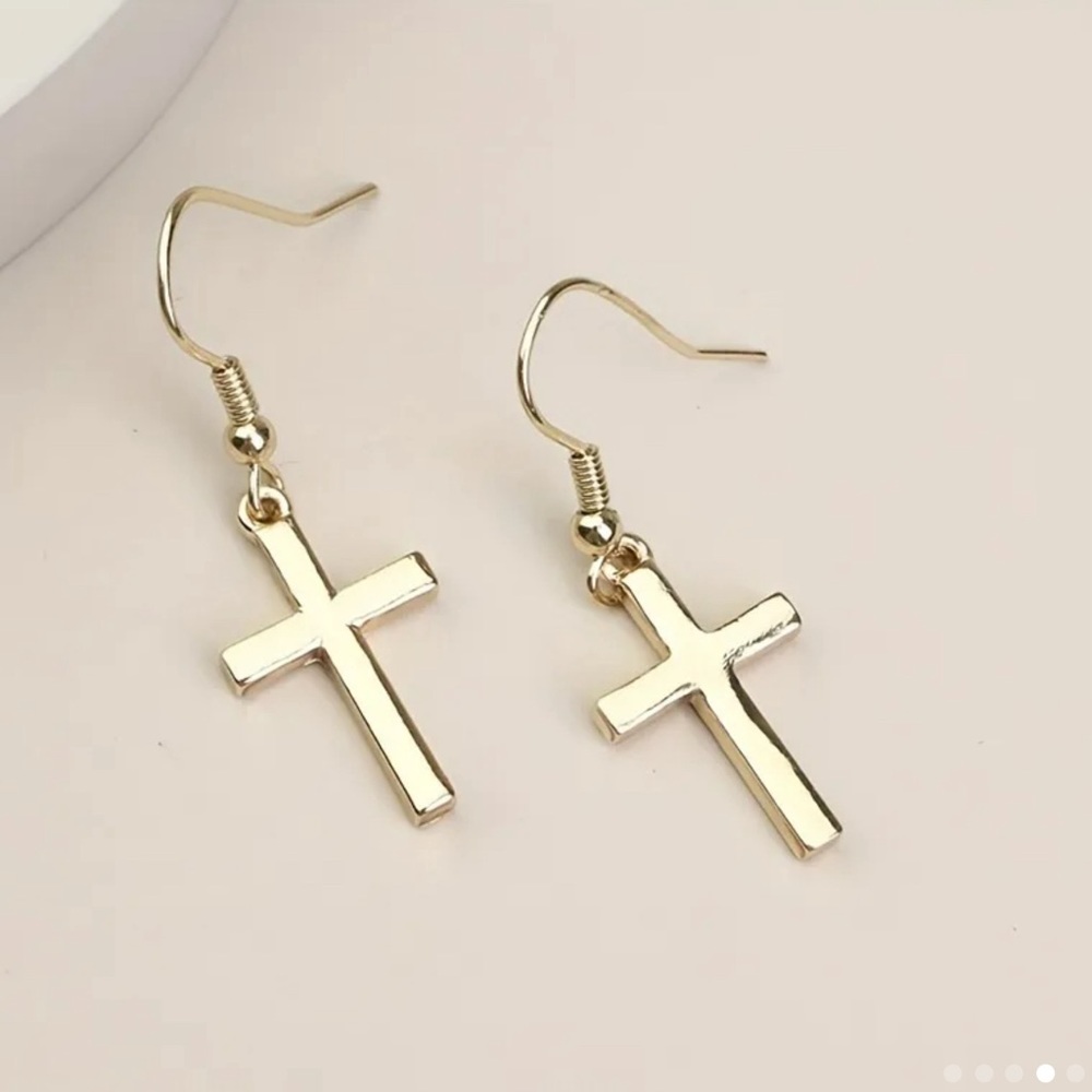 Minimalist Gold Cross Earrings